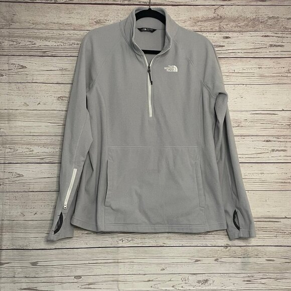 The North Face Grey Fleece 3/4 Zip Pullover Sweatshirt Size XL - Picture 1 of 8